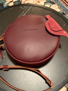 Portland Leather cognac Round Crossbody Bag and matching wallet